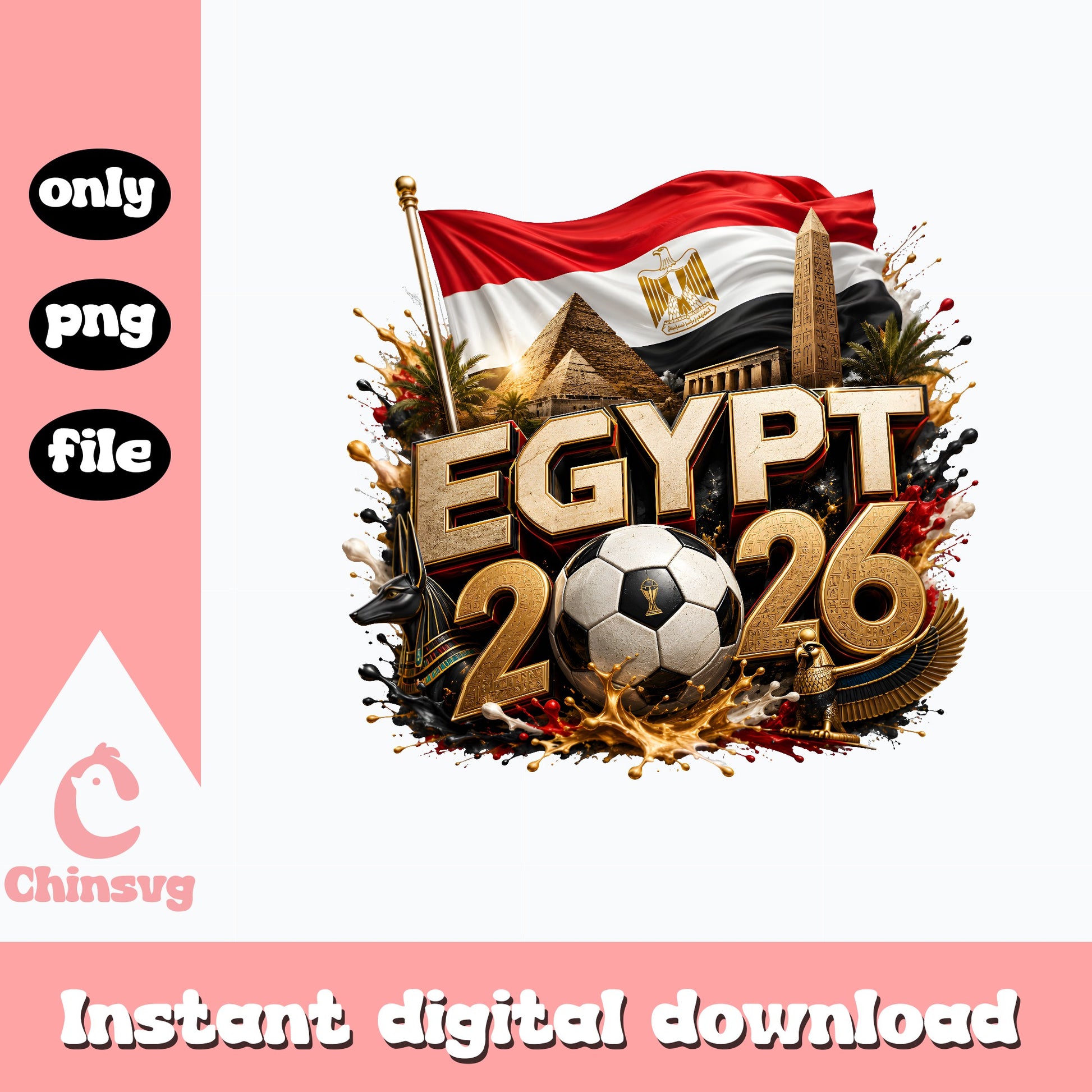 Egypt 2026 Soccer PNG, Egypt Football Flag, World Cup PNG