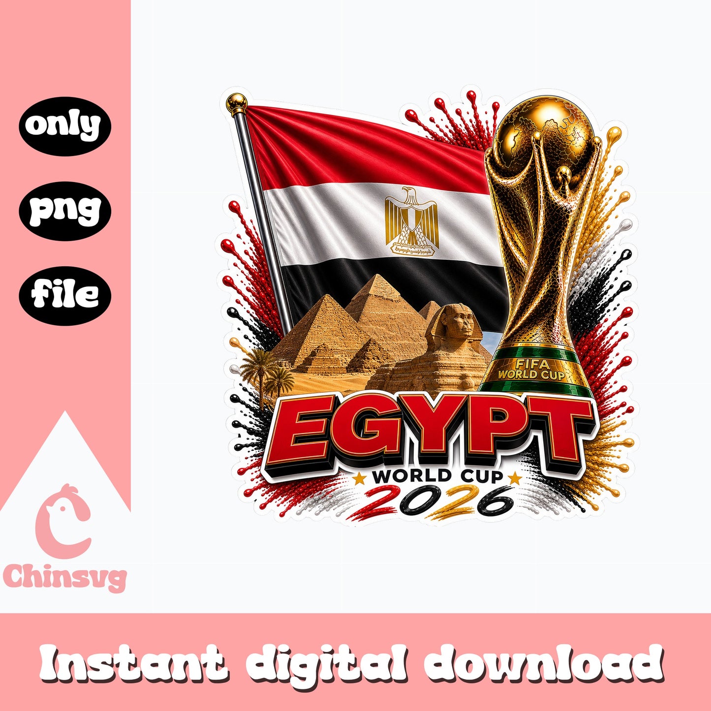 Egypt World Cup 2026 PNG, Egypt Football Flag PNG, Soccer PNG