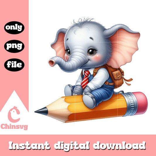 Elephant driving pencil go to school png, school bus cartoon png