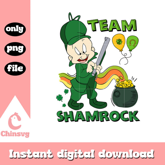 Elmer Fudd team shamrock png, happy st patrick's day png