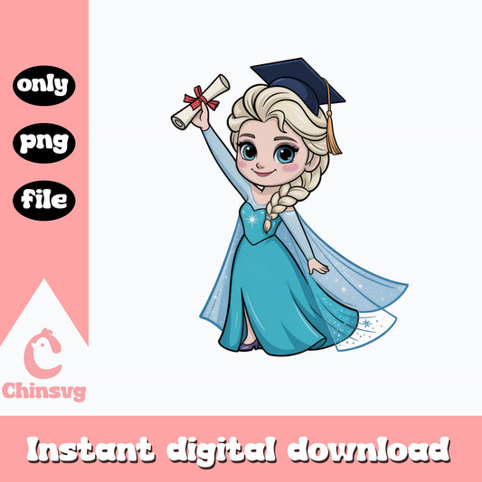 Elsa Graduation PNG, Frozen Princess Graduate, Disney PNG