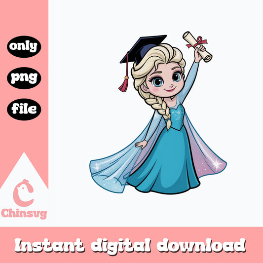 Elsa Graduation PNG, Frozen Princess Graduate PNG, Disney PNG