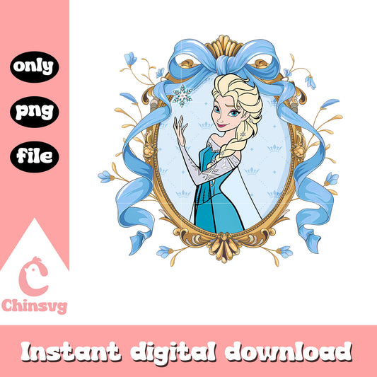 Elsa queen blue bow png, disney movies png, princess png