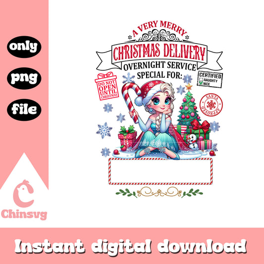 Elsa very merry christmas delivery png, frozen movie png