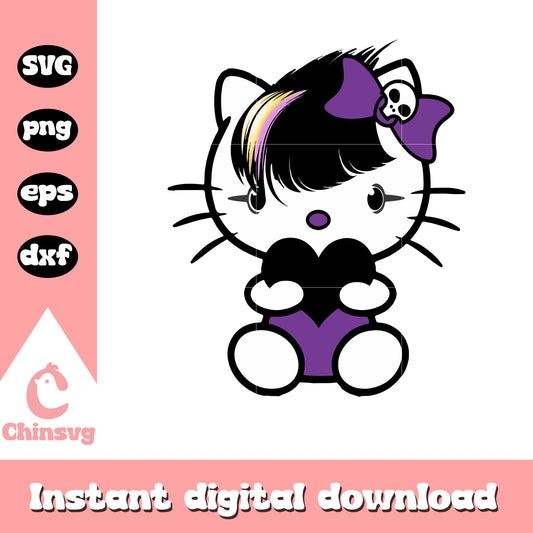 Emo love kitty design svg, sanrio hello kitty svg, sanrio svg