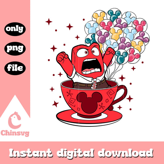 Emotion teacup anger inside out png, inside out anger character​​​ png