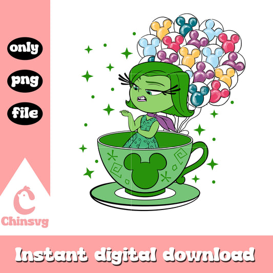 Emotion teacup disgust inside out png, disgust inside out characters​ png