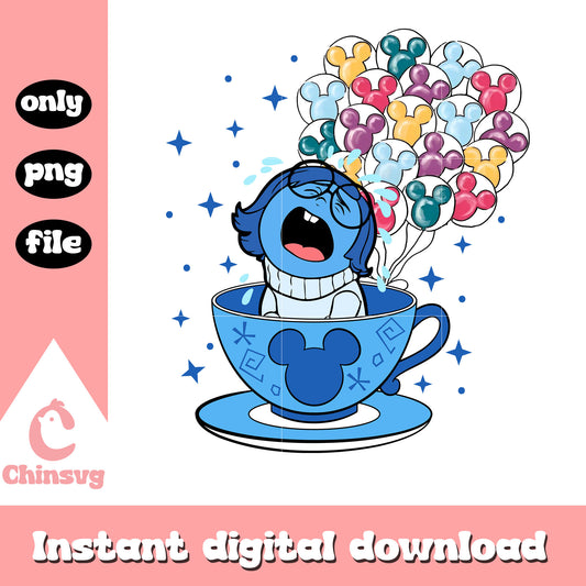 Emotion teacup sadness inside out png, inside out 2 sadness​​ png