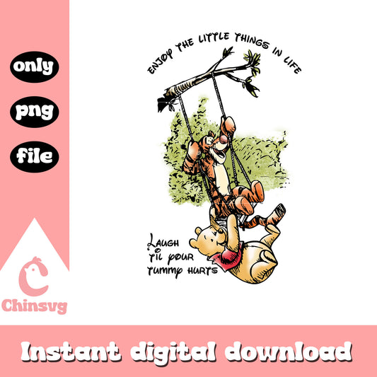 Enjoy the little thing in life png, winnie the pooh png