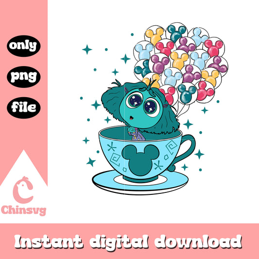 Envy character tea cup balloon png, emotions characters png