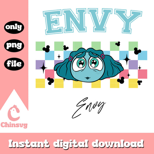 Envy face design inside out png, envy inside out​​ png, inside out 2 envy​ png