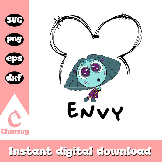 Envy inside out mickey ears svg, inside out svg, cartoon svg