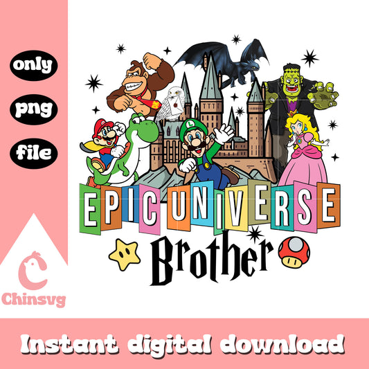 Epic universe brother characters design png, epic universe mario png