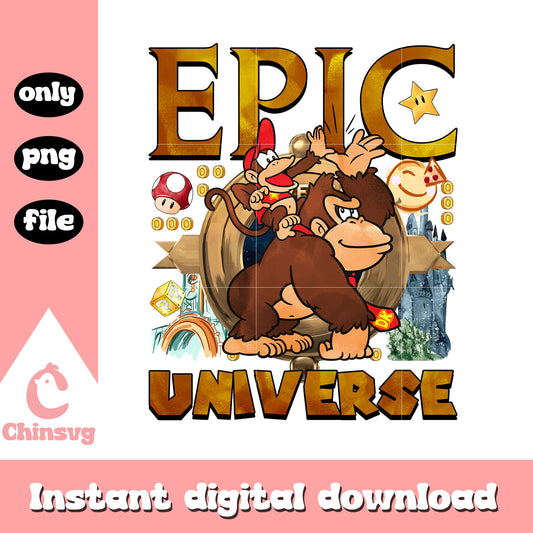 Epic universe donkey kong character design png, mario cartoon png