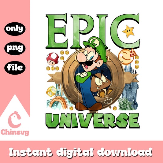 Epic universe luigi character design png, luigi mario png
