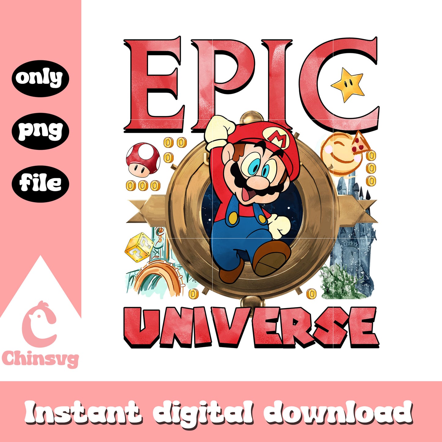 Epic universe mario character design png, mario character png