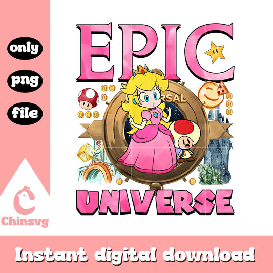 Epic universe the princess design png, the princess mario art png