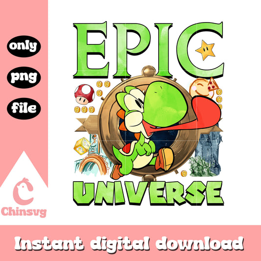 Epic universe yoshi character design png, super mario yoshi png