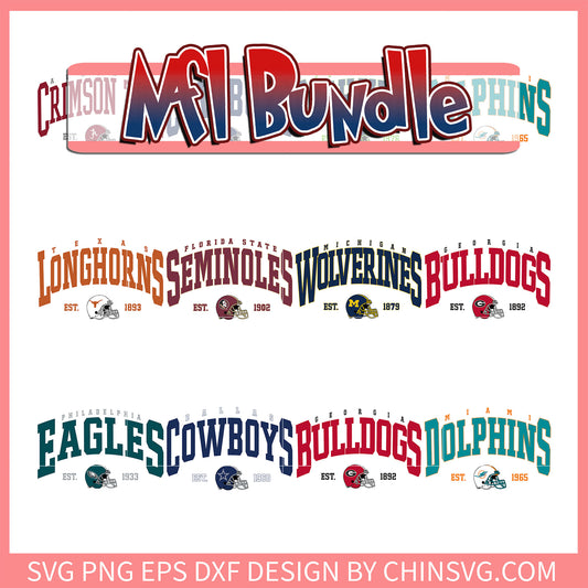 Establish year nfl team bundle svg, nfl draft tracker svg