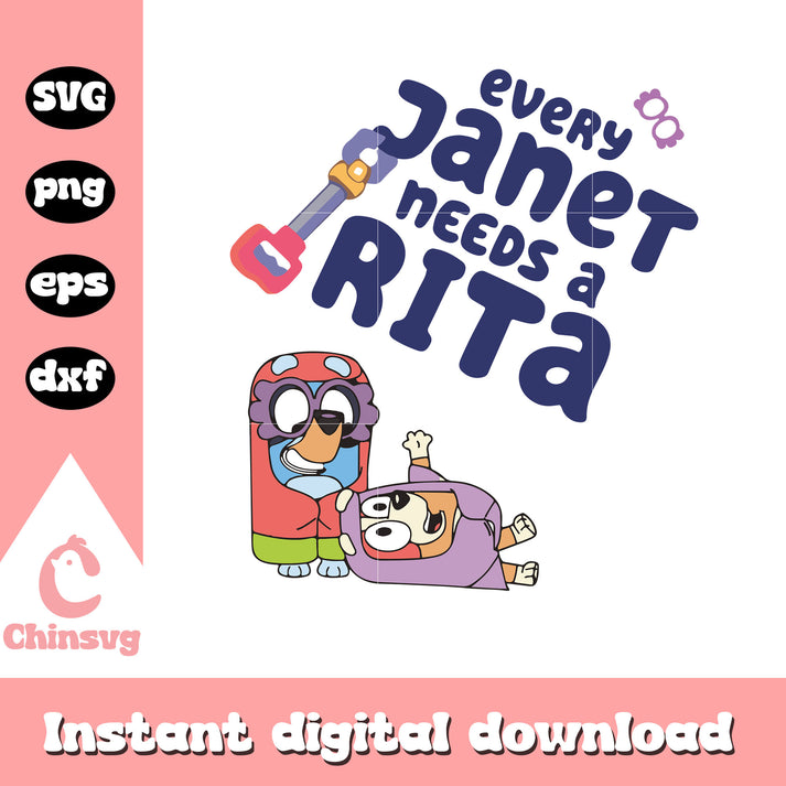 Every Janet needs a Rita design svg, Janet and Rita svg – Chinsvg