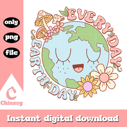 Every day earth day design png, planet png, earth day png