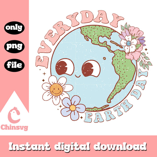 Everyday earth day flower png, earth day quotes png, flowers png