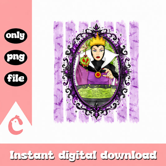 Evil Queen Snow White PNG, Disney Villain Clipart, PNG File