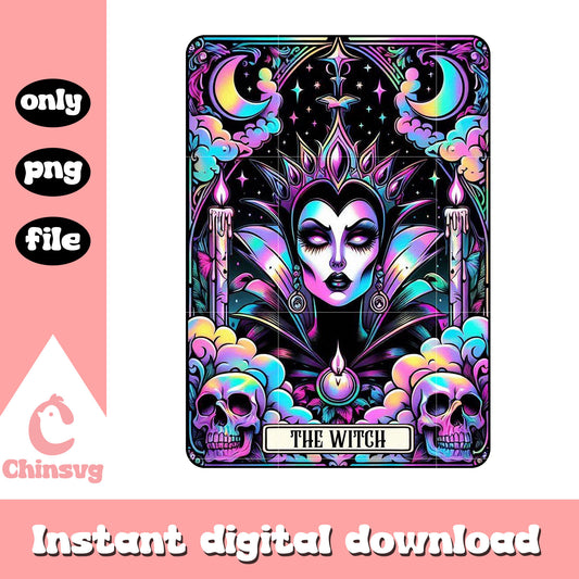 Evil queen the witch custom horror tarot card png, evil queen png