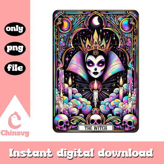 Evil queen the witch custom tarot card png, evil queen card png
