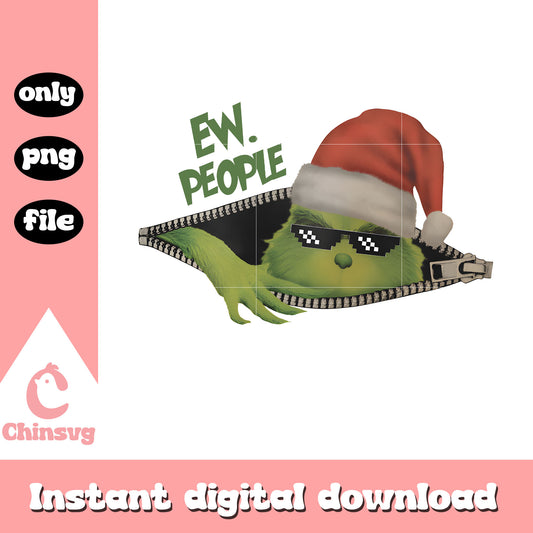 Ew people grinch glasses funny design​ png, funny grinch​ png