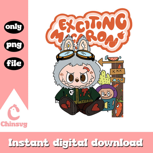 Exciting macaron labubu clipart drawing png, clipart labubu png