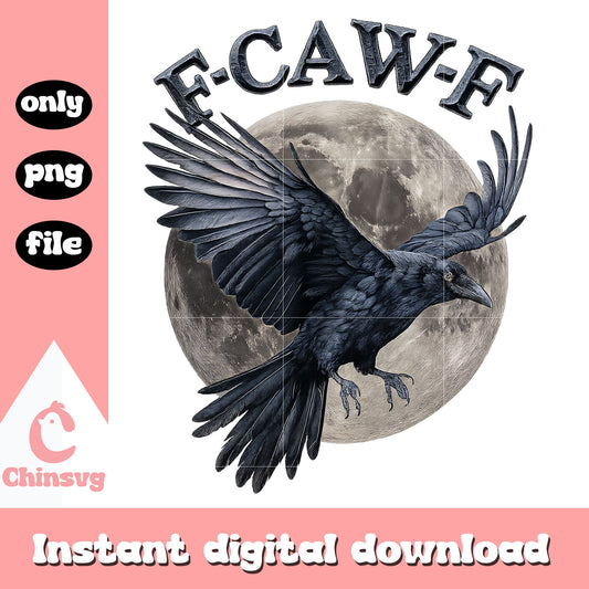 F-caw-f crow and moon design png, crow png, trending png