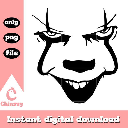 Face pennywise horror design png, it horror film png