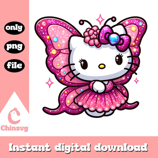 Fairy buterfly hello kitty design png, hello kitty character png