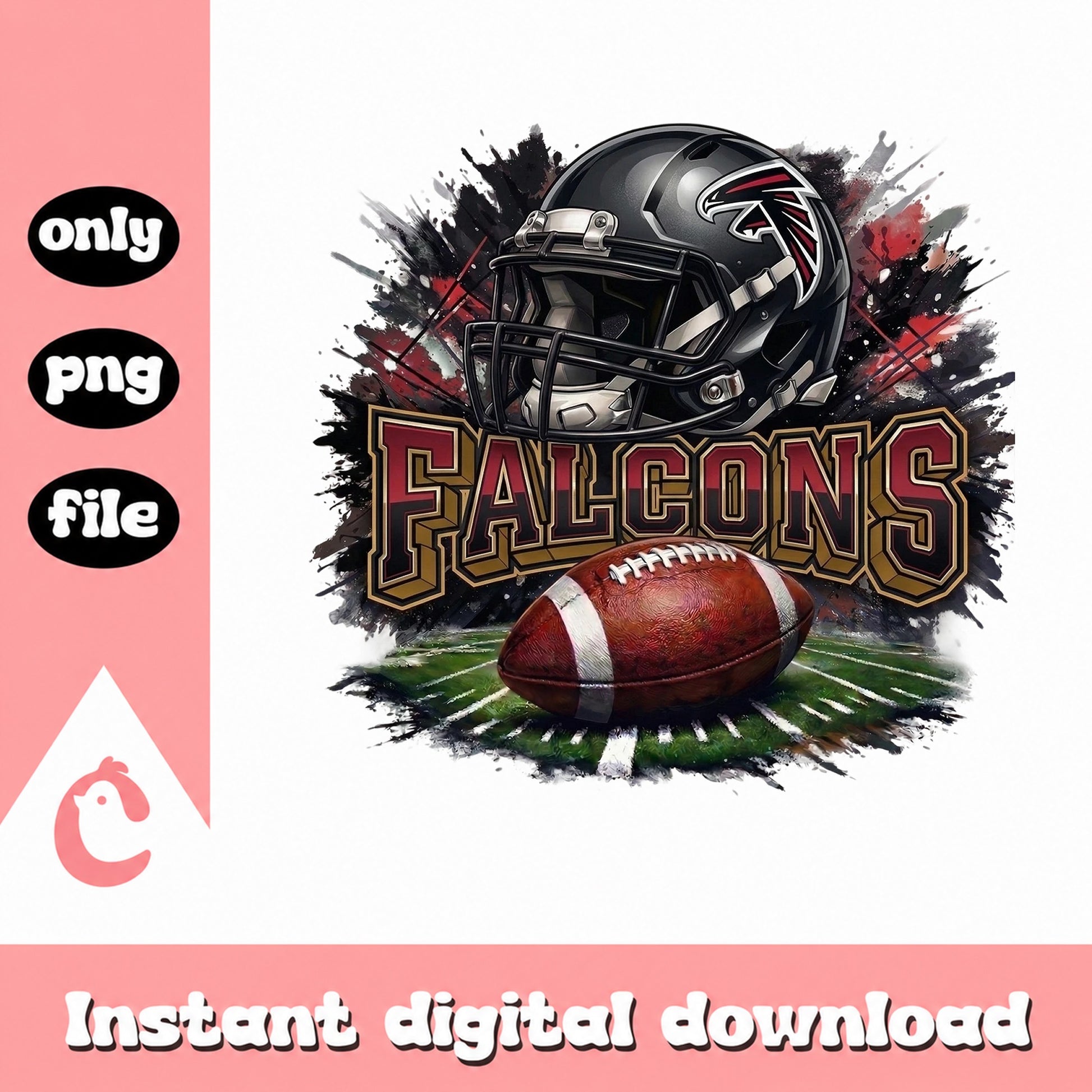 Falcons Football Helmet Grunge PNG, NFL Team Fan PNG, Sports PNG