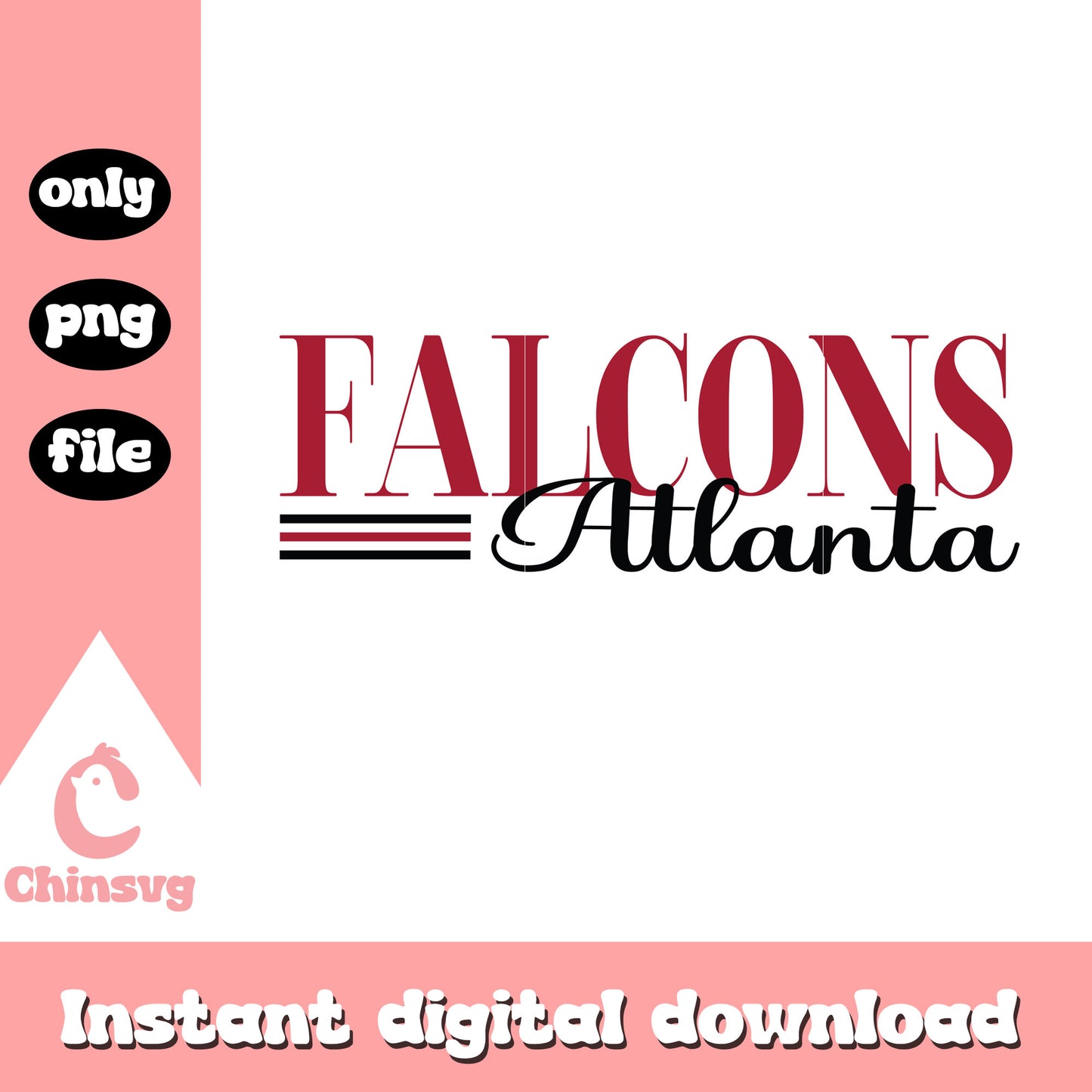 Falcons atlanta font logo design svg, atlanta falcons nfl svg