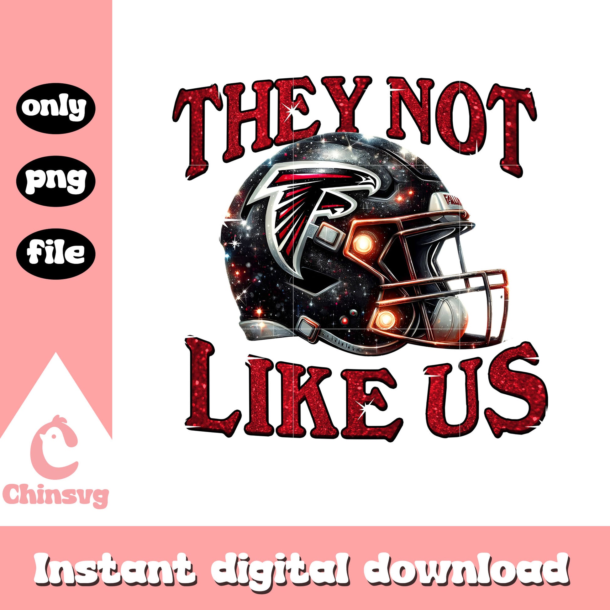 Falcons helmet they not like us png, Atlanta Falcons team png