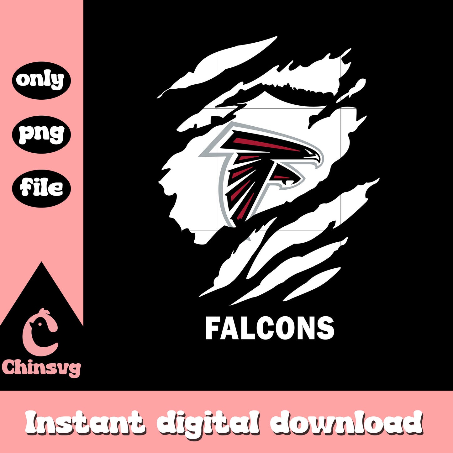 Falcons logo white paint png, nfl atlanta falcons png