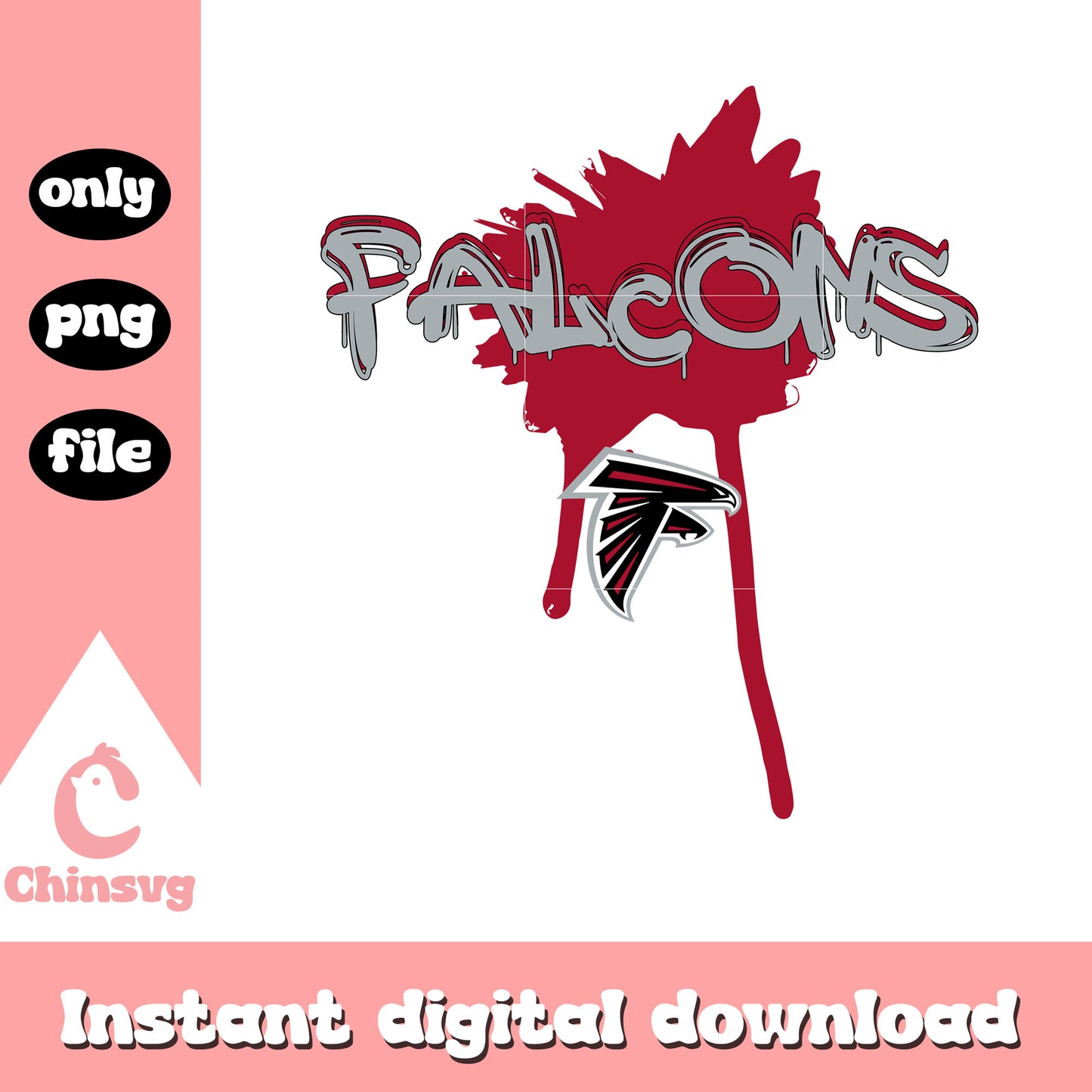 Falcons retro logo design png, Atlanta Falcons team png