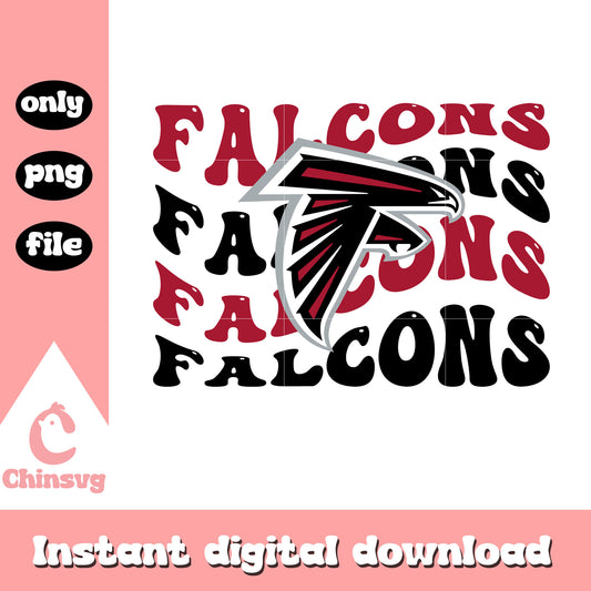 Falcons wave font design png, Atlanta Falcons team png