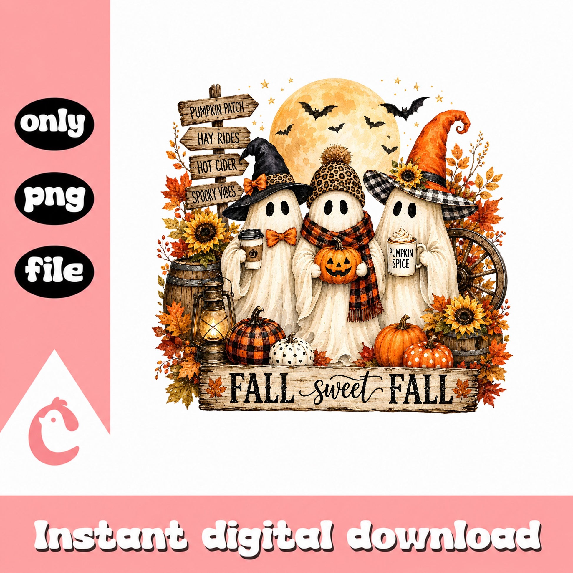 Fall Gnomes Halloween Pumpkins PNG, Autumn Gnome Clipart, PNG