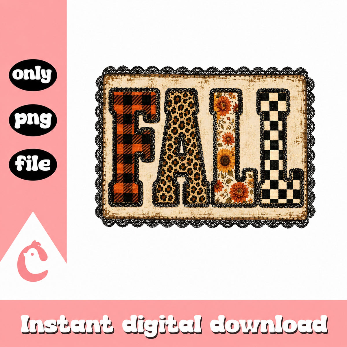Fall Leopard Plaid Sunflower Sublimation PNG, Fall PNG, Autumn PNG