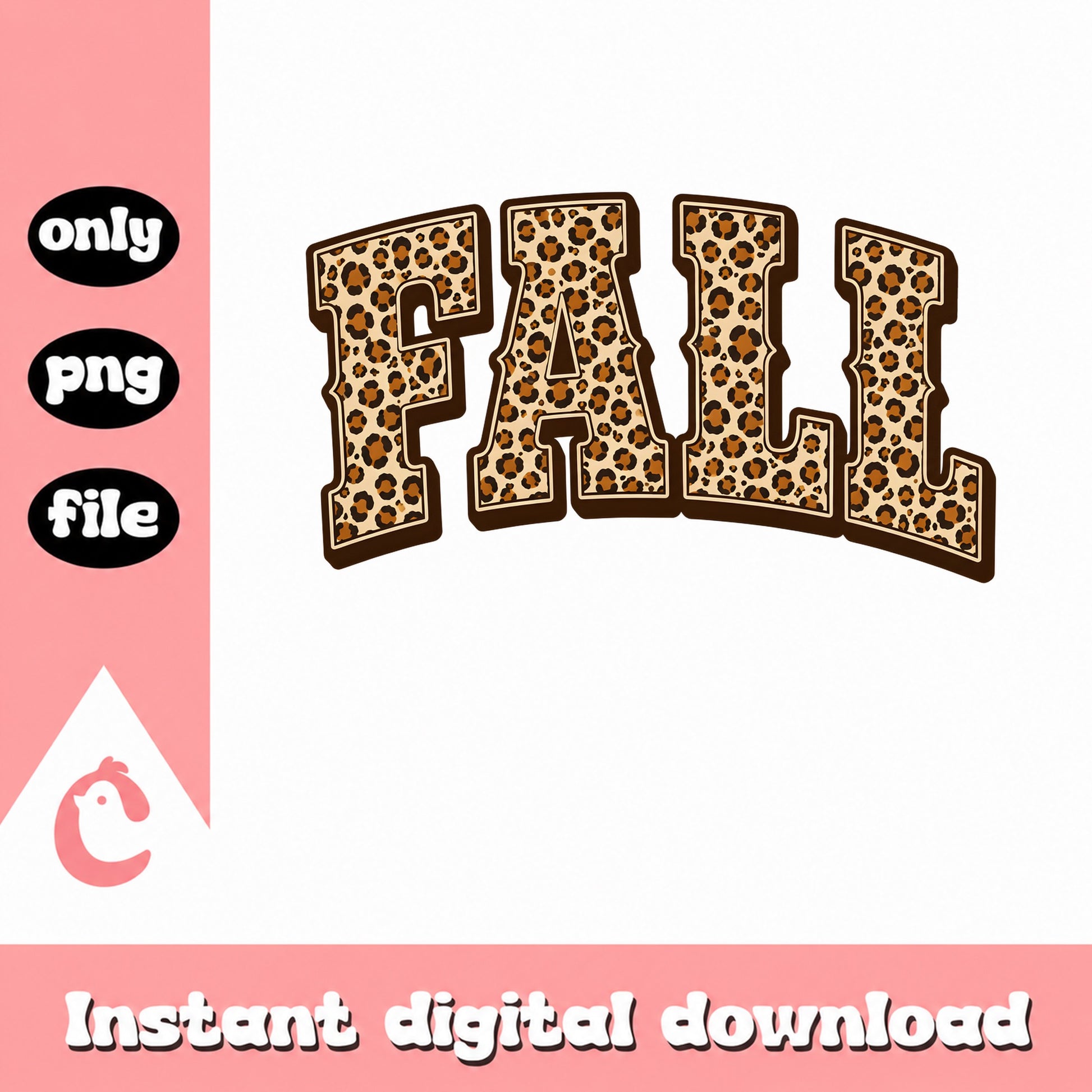 Fall Leopard Print PNG, Cheetah Fall Autumn Design, Fall PNG