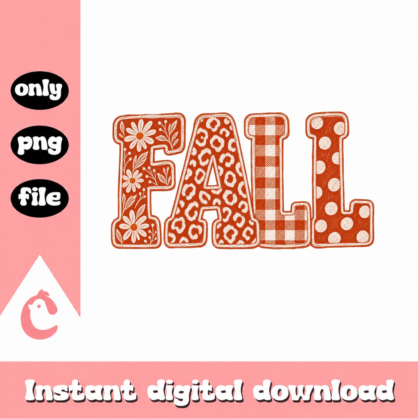 Fall Sublimation PNG, Autumn Leopard Print Design, PNG File