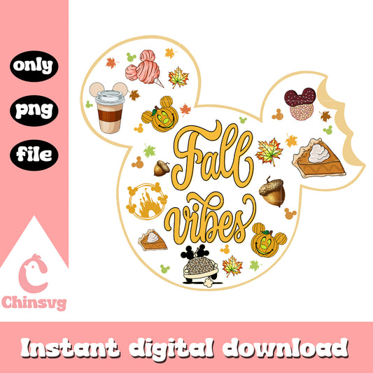 Fall vibes mickey ear design png, disney mickey character png