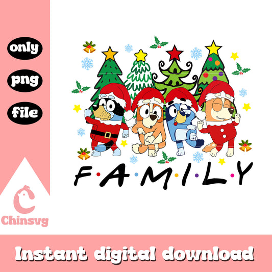 Family bluey bingo christmas tree png, bingo bluey png