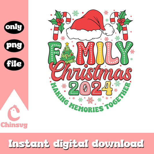 Family christmas 2024 logo design png, family christmas png