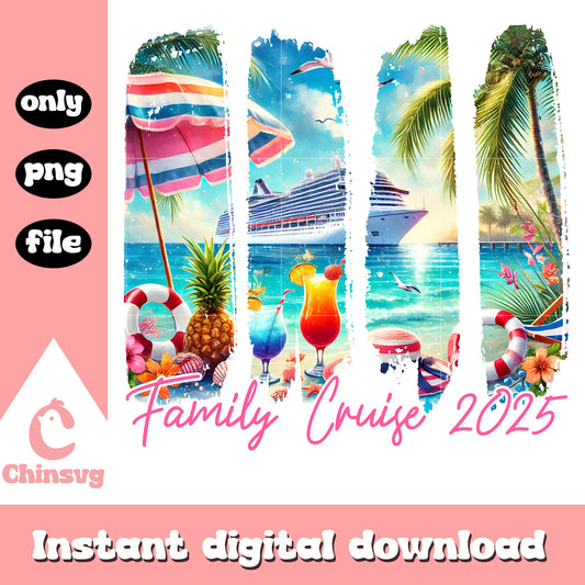 Family cruise 2025 design png, family cruise​ png, summer vibes​ png