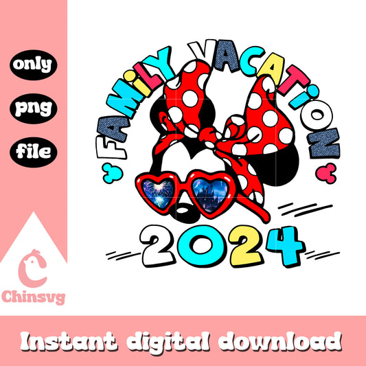 Family minnie fashion vacation 2024 png, family vacation png