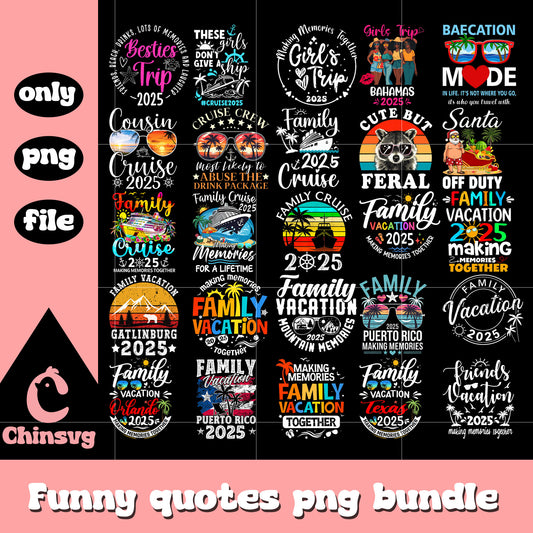 Family vacation making memories together bundle png, family vacation png